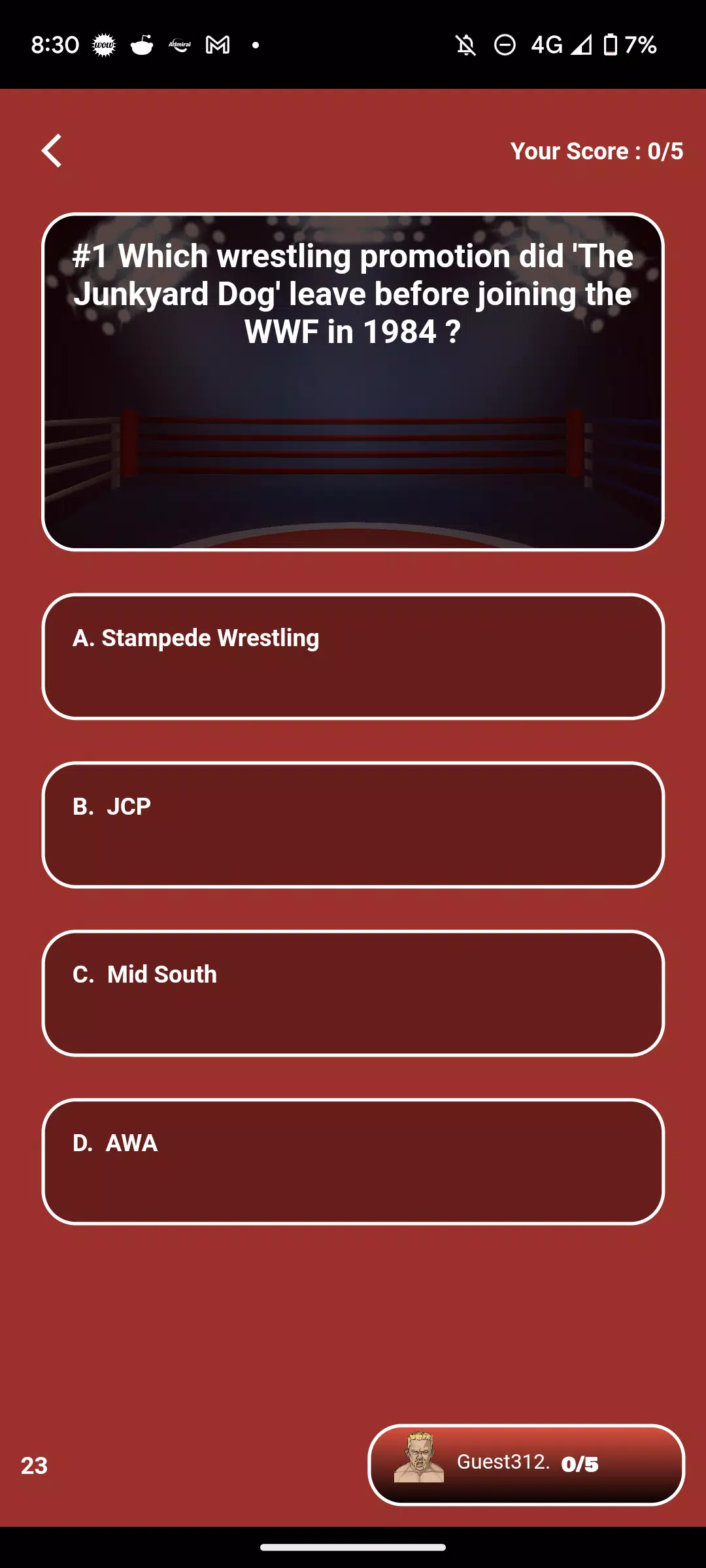 World Wrestling Trivia Screenshot8